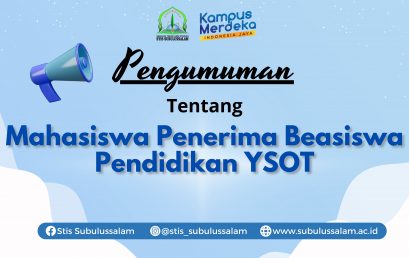 SK Penetapan Mahasiswa Penerima Beasiswa Pendidikan YSOT