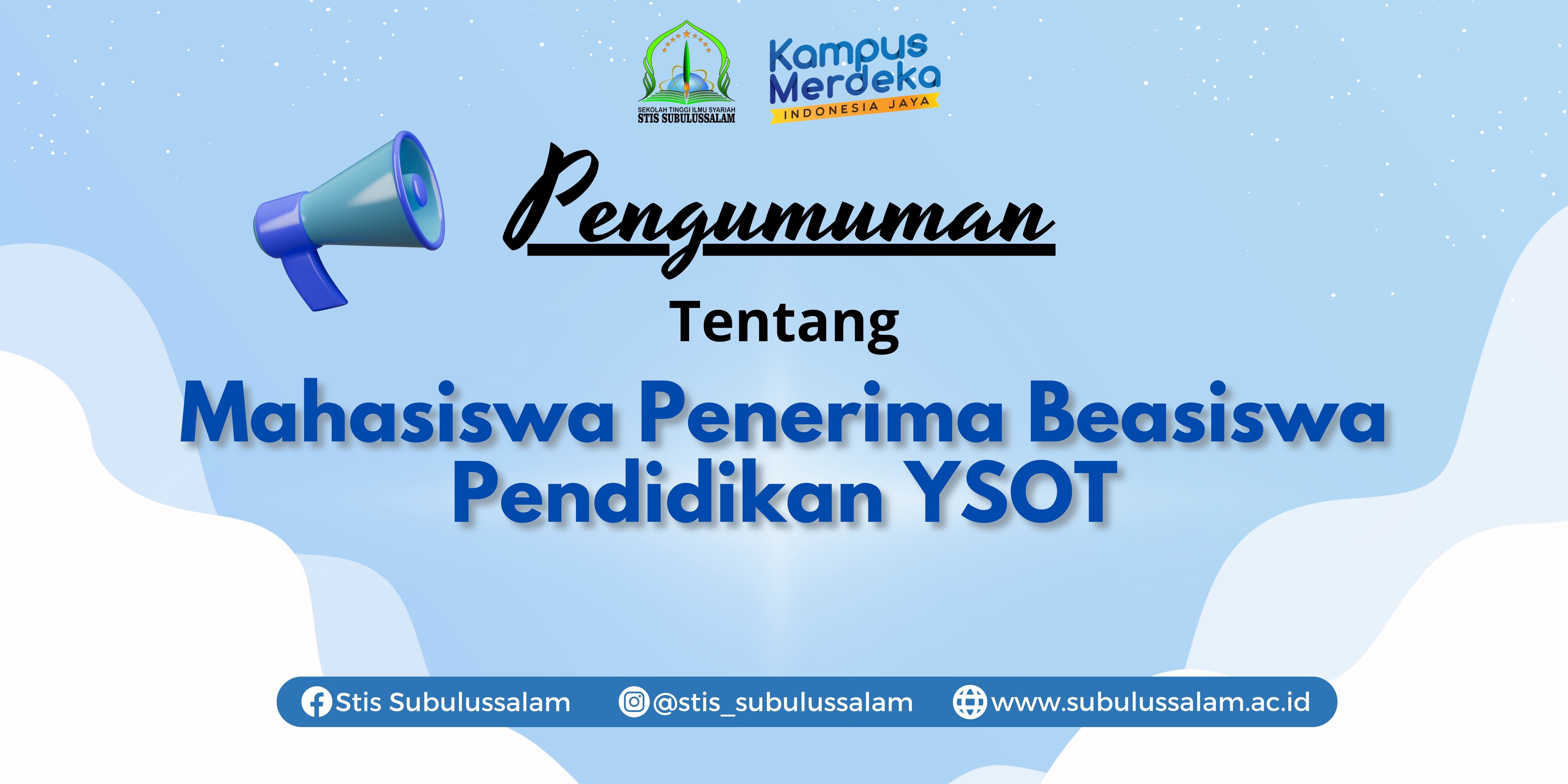 SK Penetapan Mahasiswa Penerima Beasiswa Pendidikan YSOT