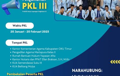Pengumuman Teknis Pelaksanaan PKL Angkatan III