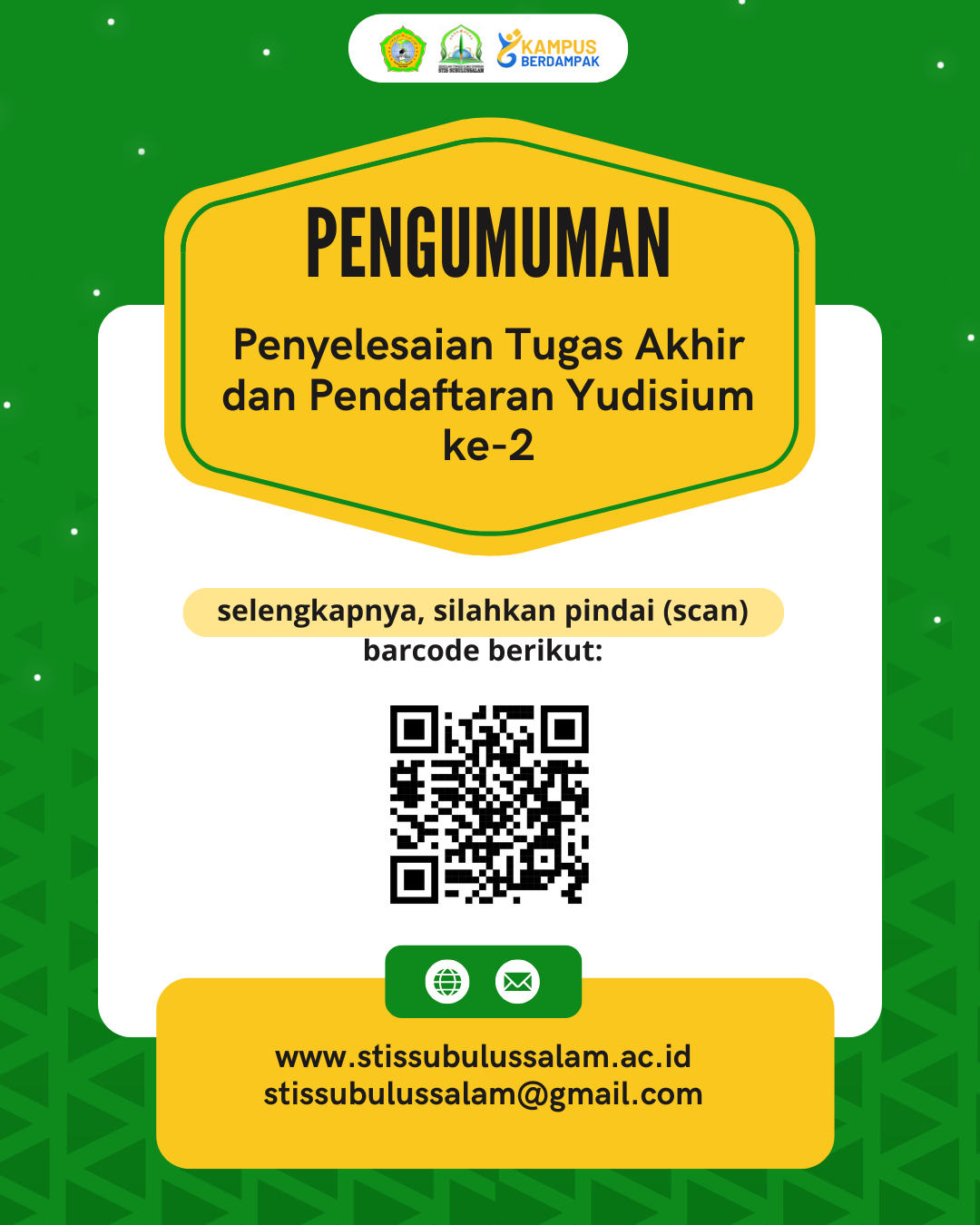 Pengumuman tentang Penyelesaian Tugas Akhir dan Pendaftaran Yudisium ke-2