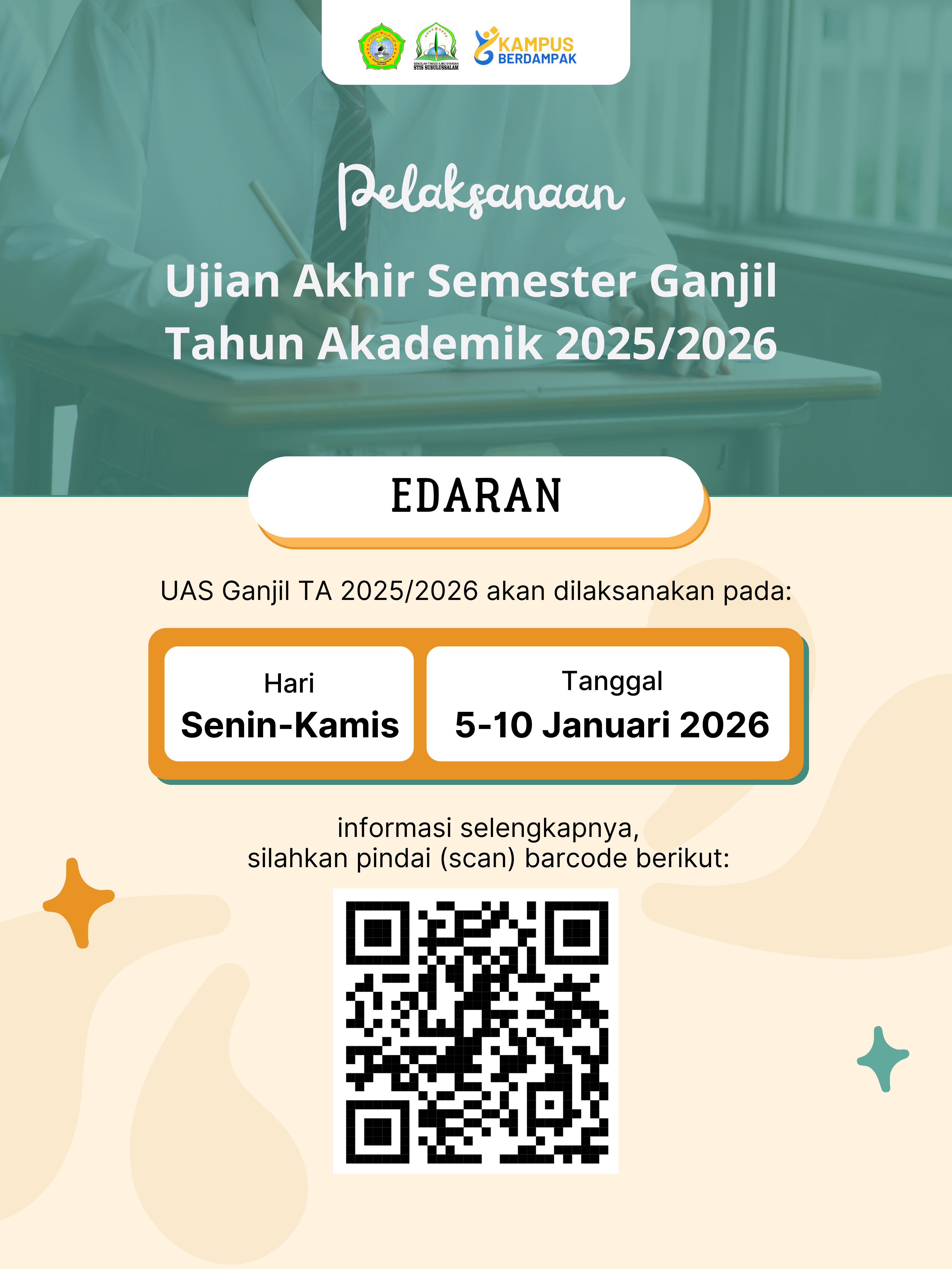 Edaran Pelaksanaan UAS Ganjil Tahun Akademik 2025/2026