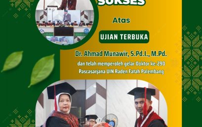 Dr. Ahmad Munawir, M.Pd Selaku Wakil Ketua III Jadi Dosen STISS Pertama yang Raih Gelar Doktor