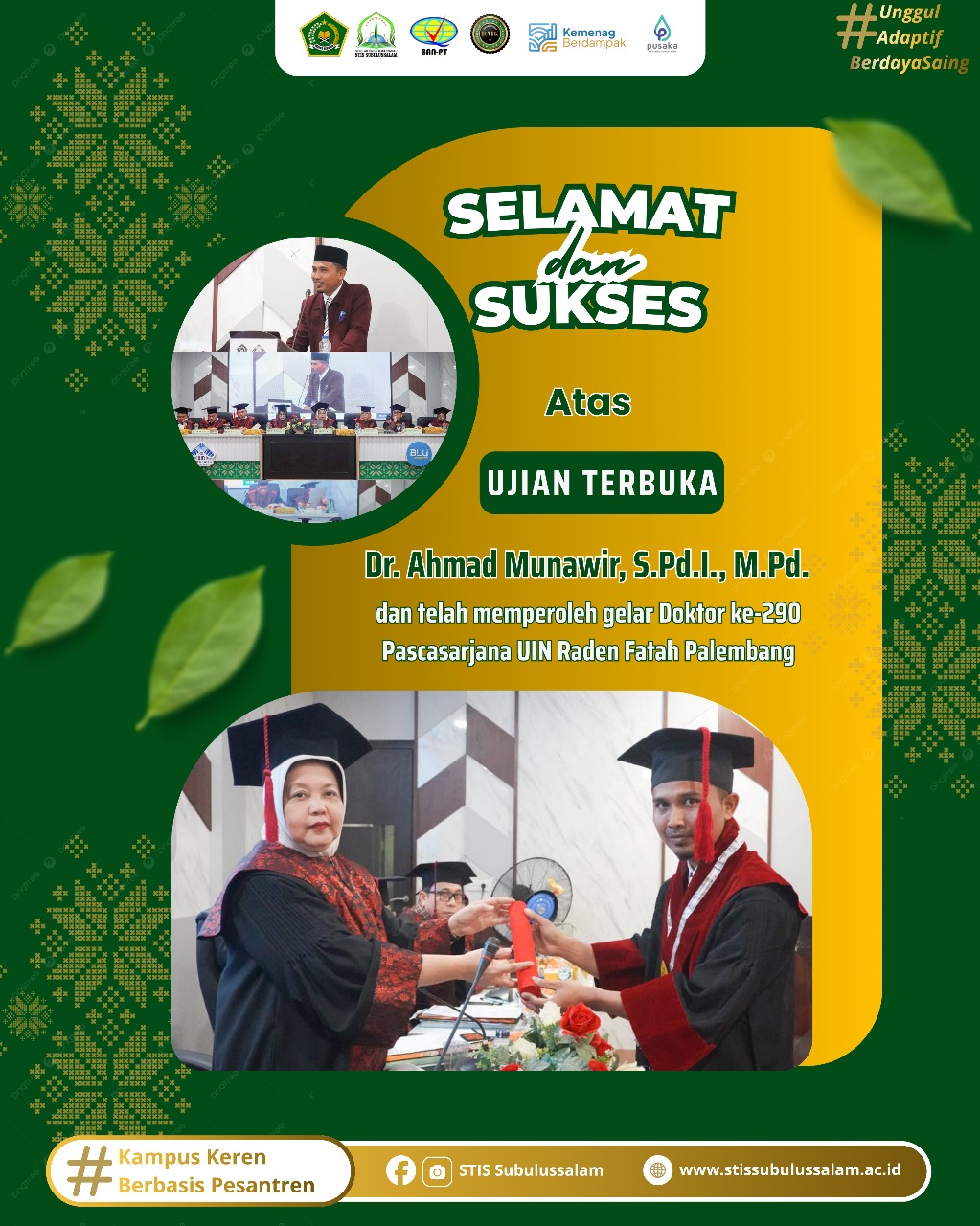 Dr. Ahmad Munawir, M.Pd Selaku Wakil Ketua III Jadi Dosen STISS Pertama yang Raih Gelar Doktor Dr. Ahmad Munawir, M.Pd Selaku Wakil Ketua III Jadi Dosen STISS Pertama yang Raih Gelar Doktor