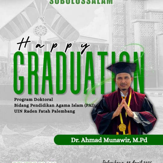 Raih Gelar Doktor dari UIN Raden Fatah Palembang, Wakil Ketua Bidang Kemahasiswaan STIS Subulussalam Ikuti Wisuda