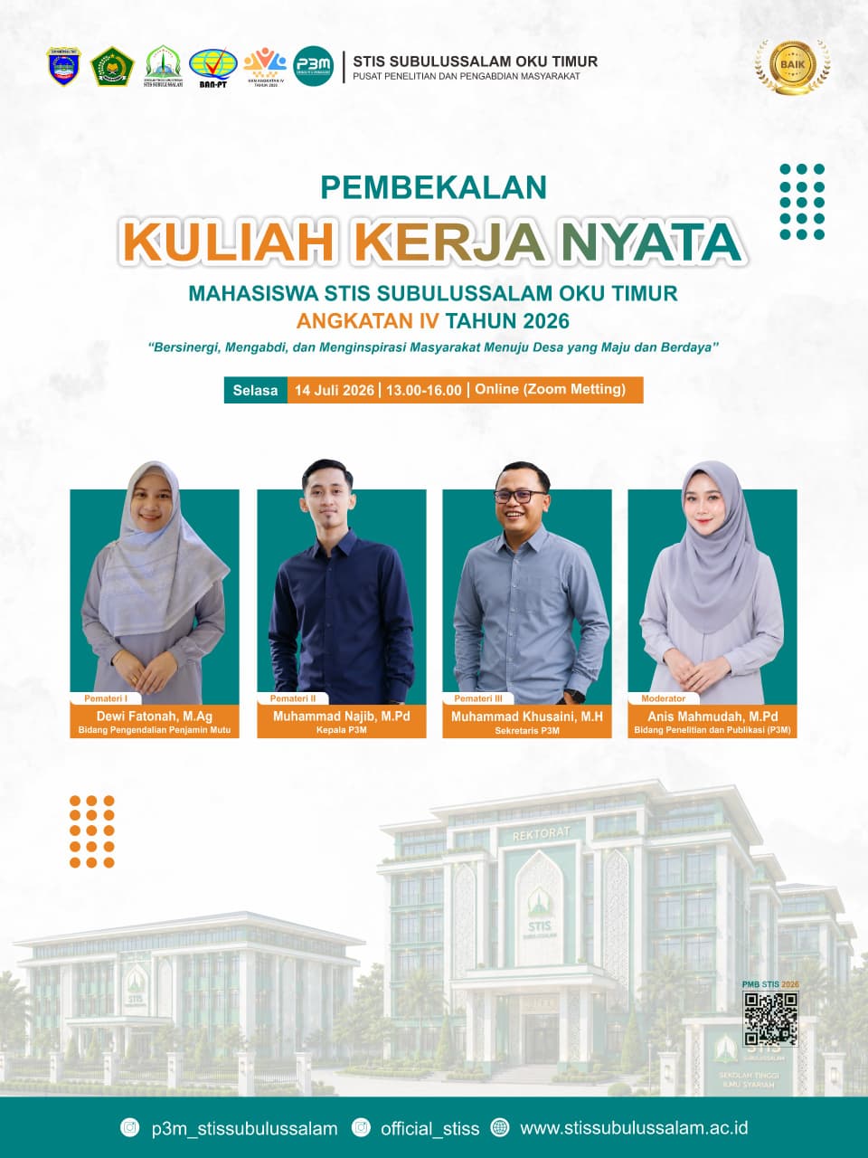 Pembekalan Kuliah Kerja Nyata (KKN) Angkatan IV Tahun 2026 STIS Subulussalam OKU Timur